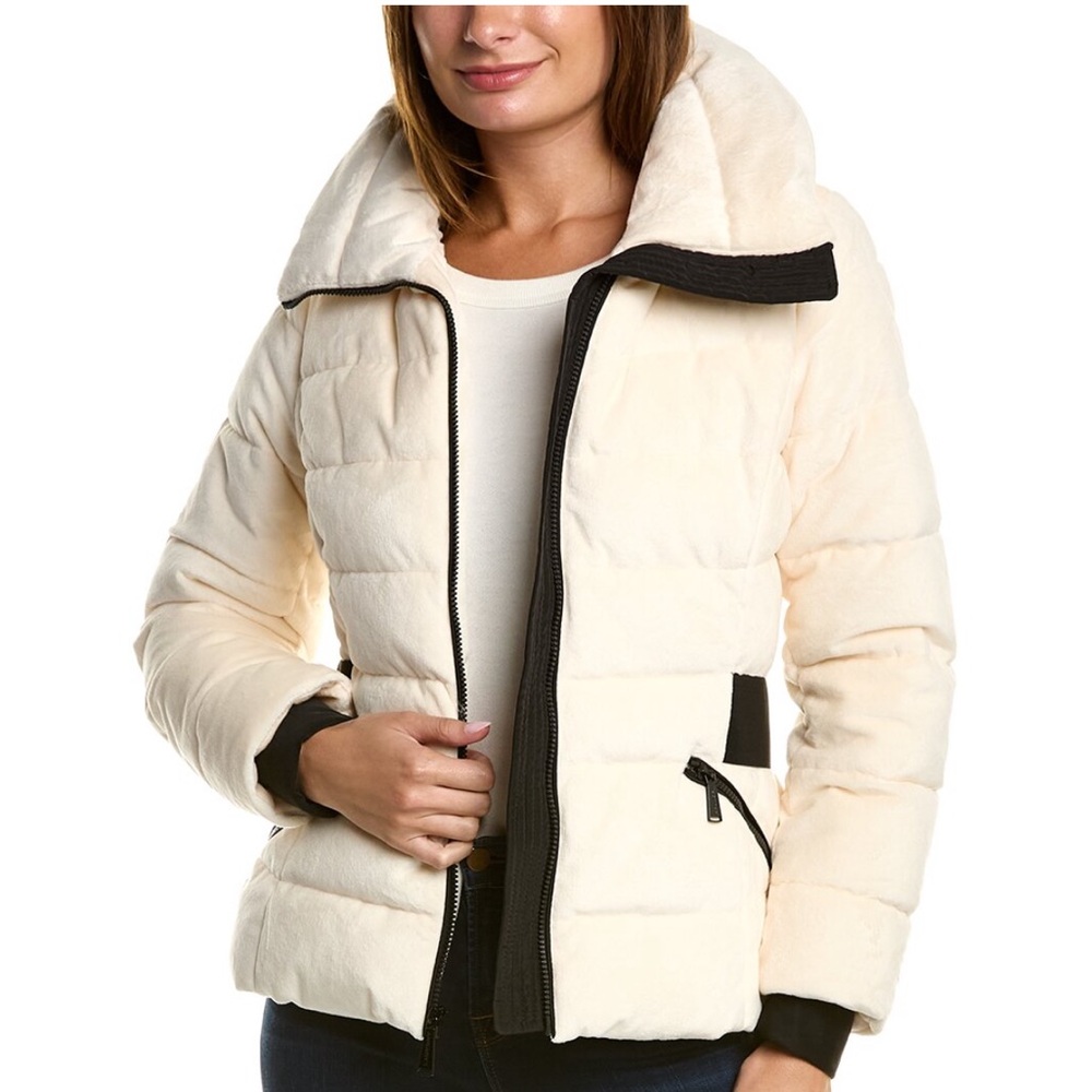 Laundry by Shelli Segal Quilted Fleece Jacket in Cream, Size Medium, NWT